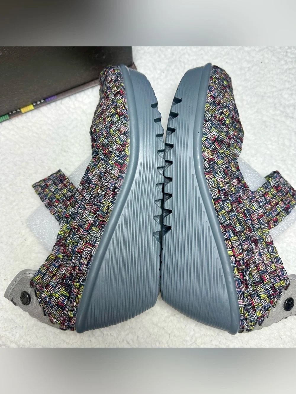 bernie mev. Multicolor Woven Lulia Mary Jane Wedge Sneakers Sz 39 US 8.5-9 NIB